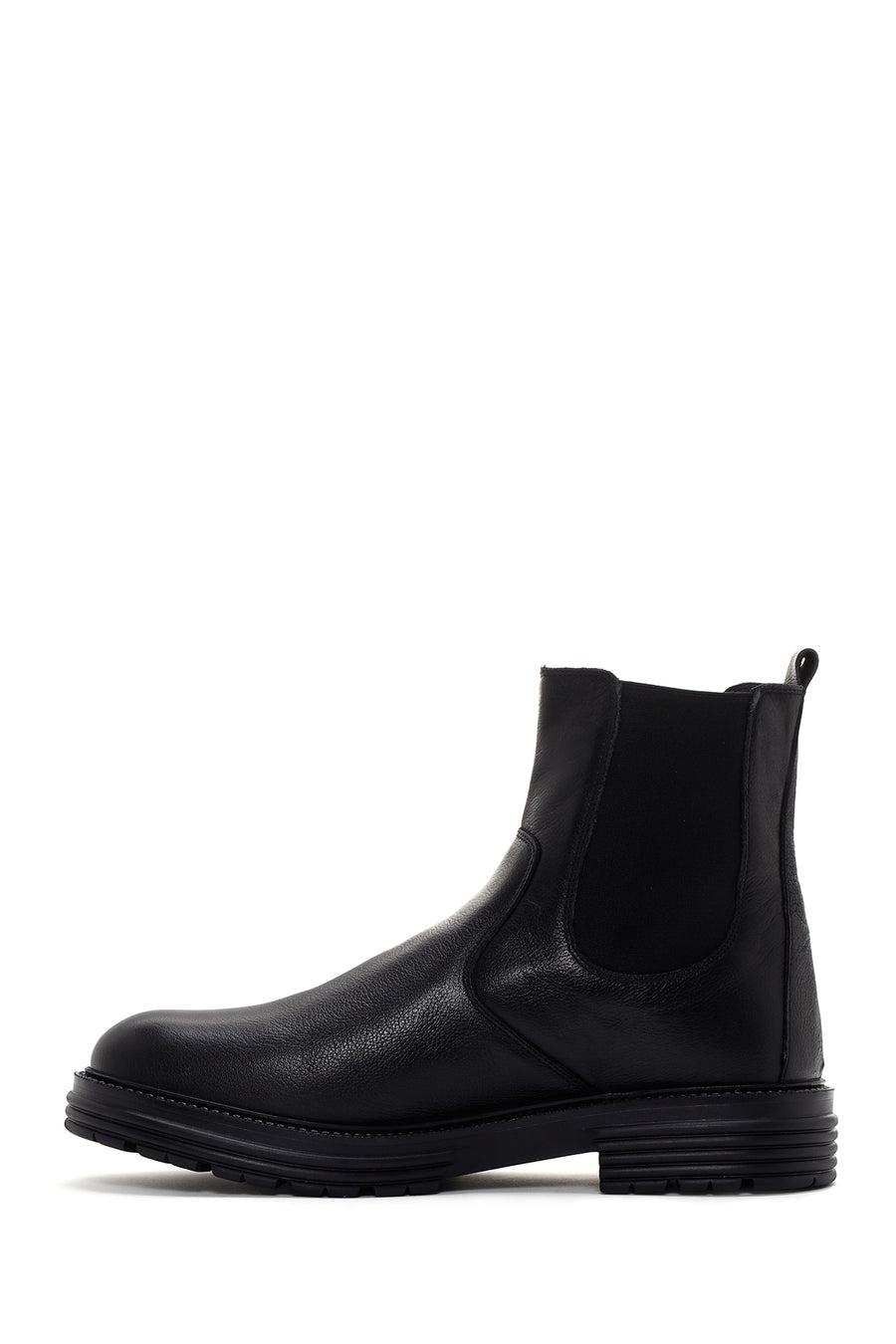 Men's Black Leather Casual Chelsea Boots