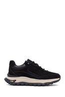 Male Black Lace-Up Thick-Soled Nubuck Leather Casual Sneaker | Derimod