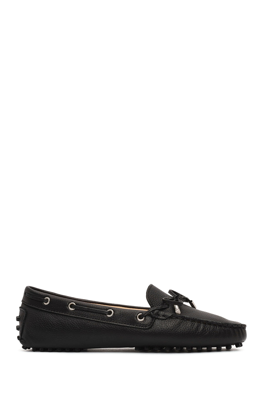 Kadın Siyah Fiyonklu Deri Loafer 25SFD2904FT | Derimod