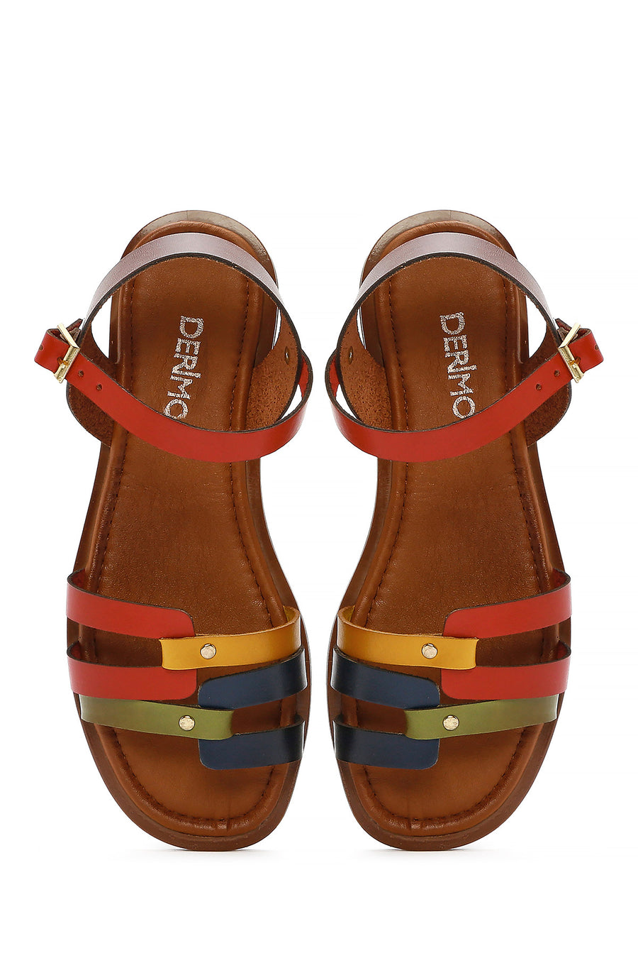 Women's Multicolored Leather Bodrum Sandals