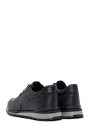Men's Navy Blue Lace-up Leather Casual Sneaker | Derimod