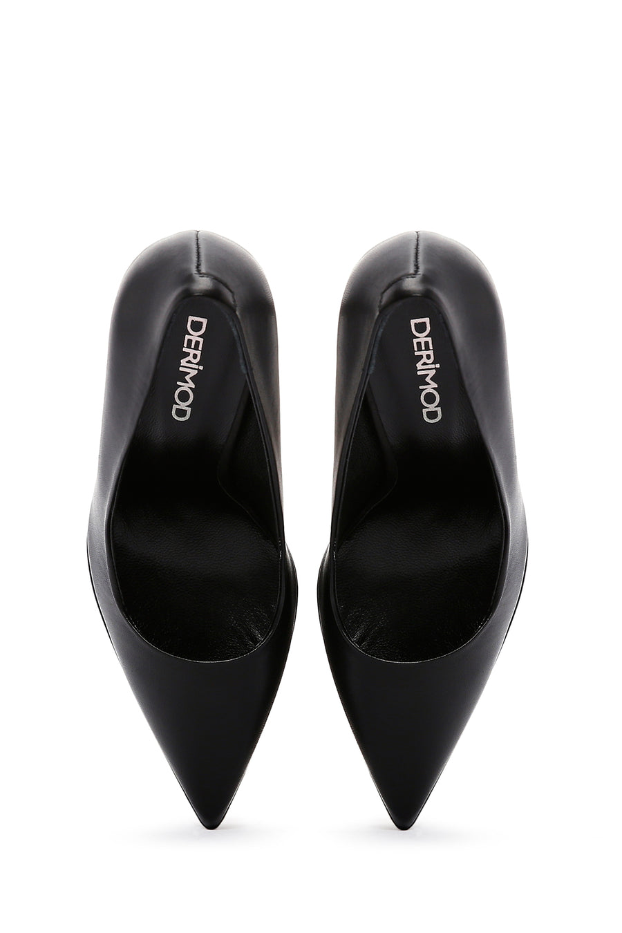 Kadın Siyah Platform Topuklu Deri Stiletto