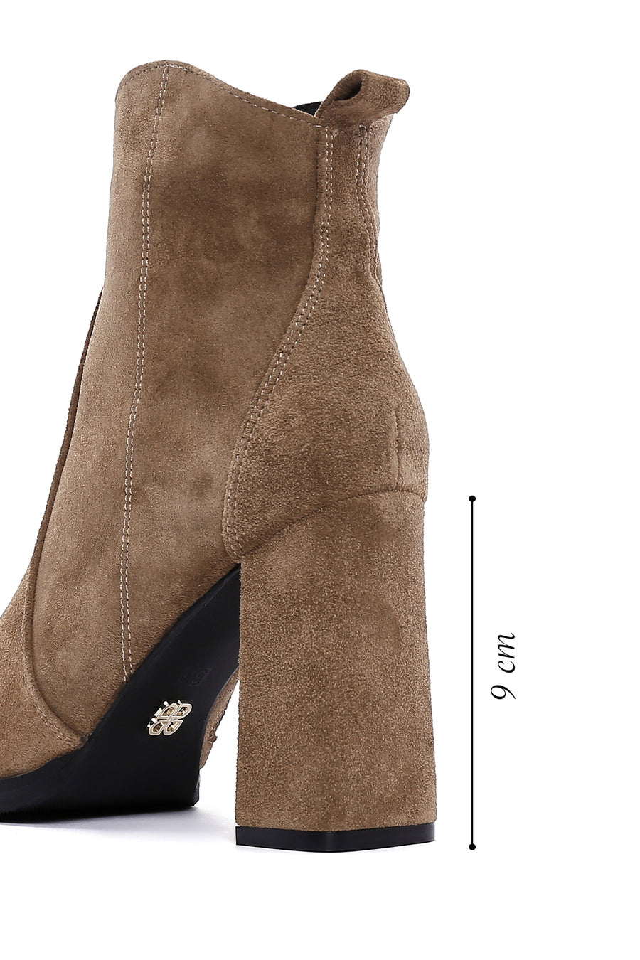 Women's Brown Suede Leather Heeled Boots