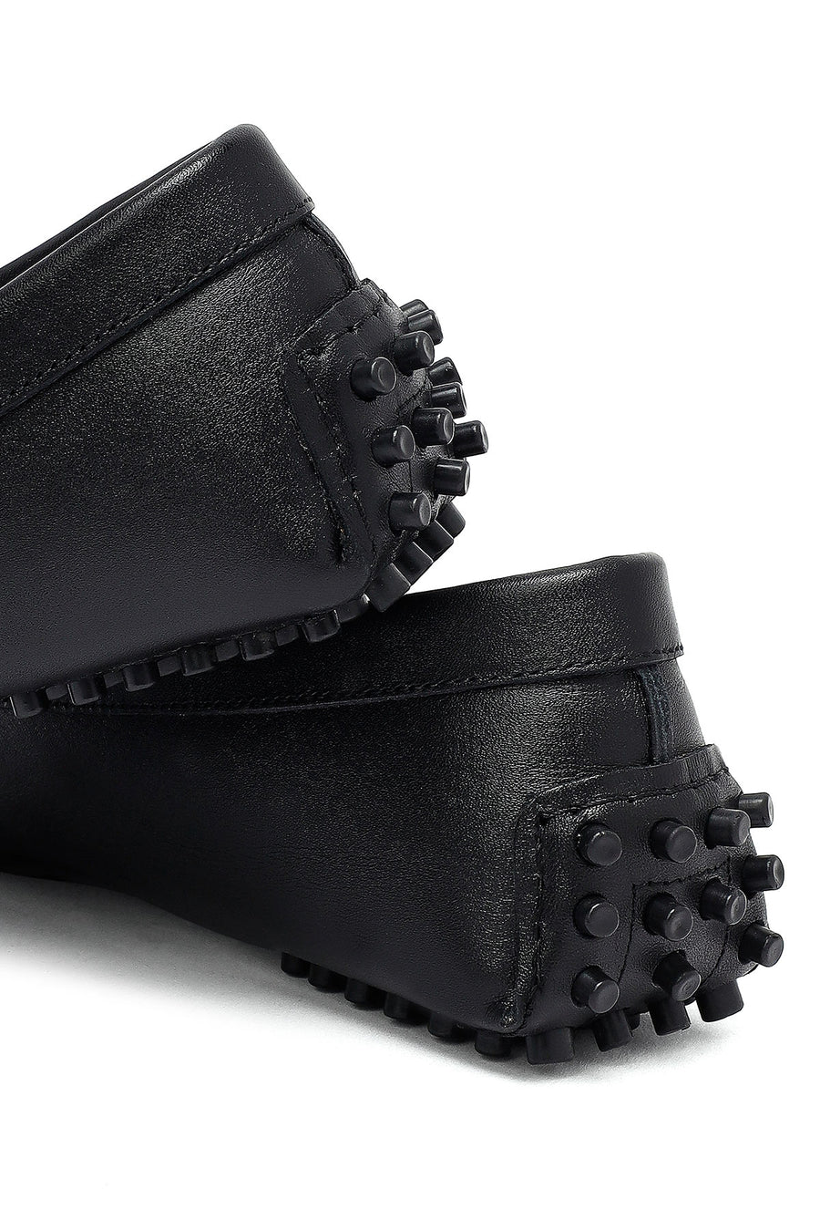 Woman Black Buckle Leather Loafer