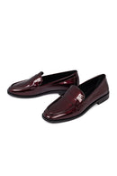Kadın Bordo Deri Klasik Loafer | Derimod