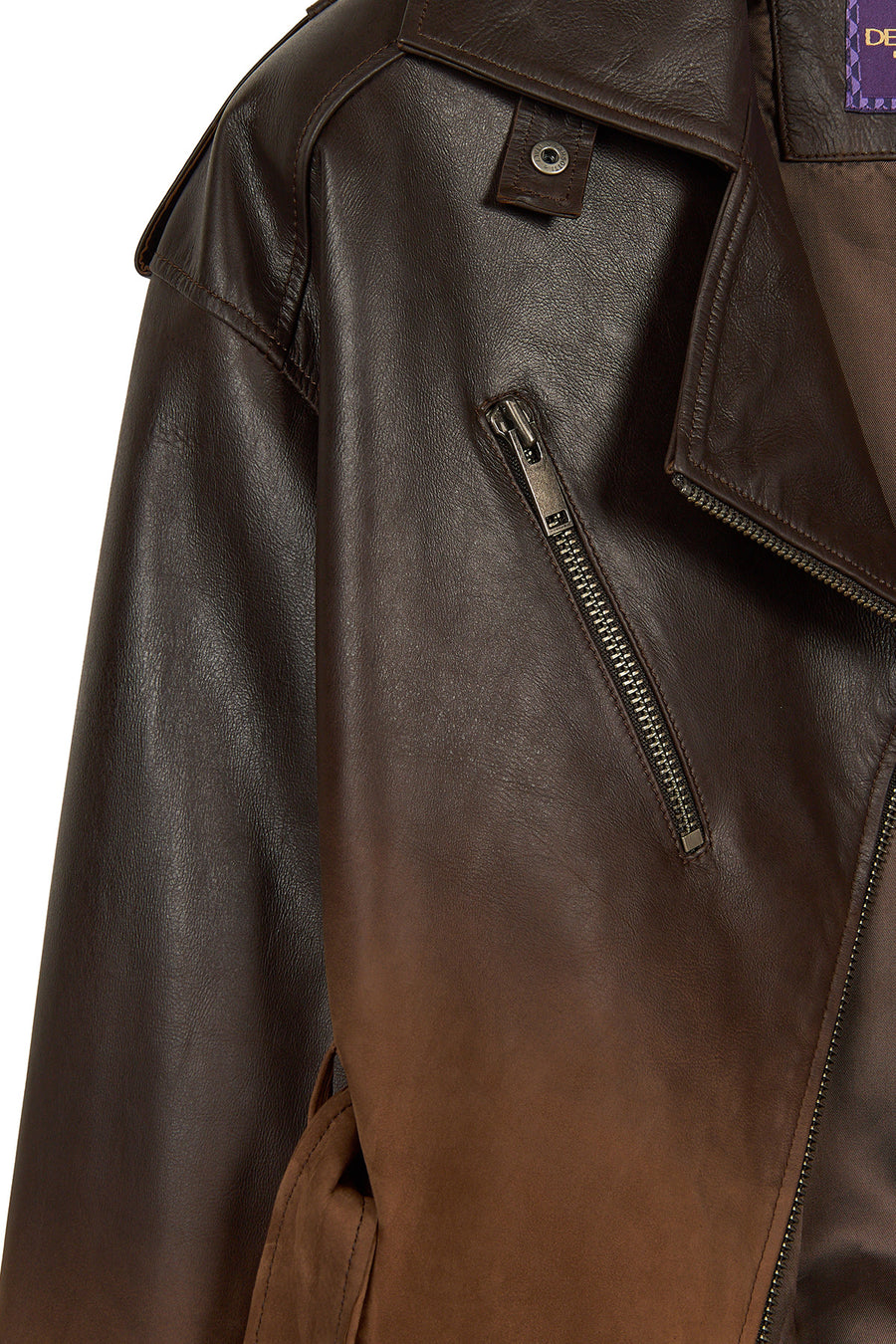 Soho Woman Brown Short Oversize Biker Suede Jacket