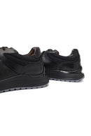 Men's Black Lace-Up Thick-Soled Leather Sneaker | Derimod