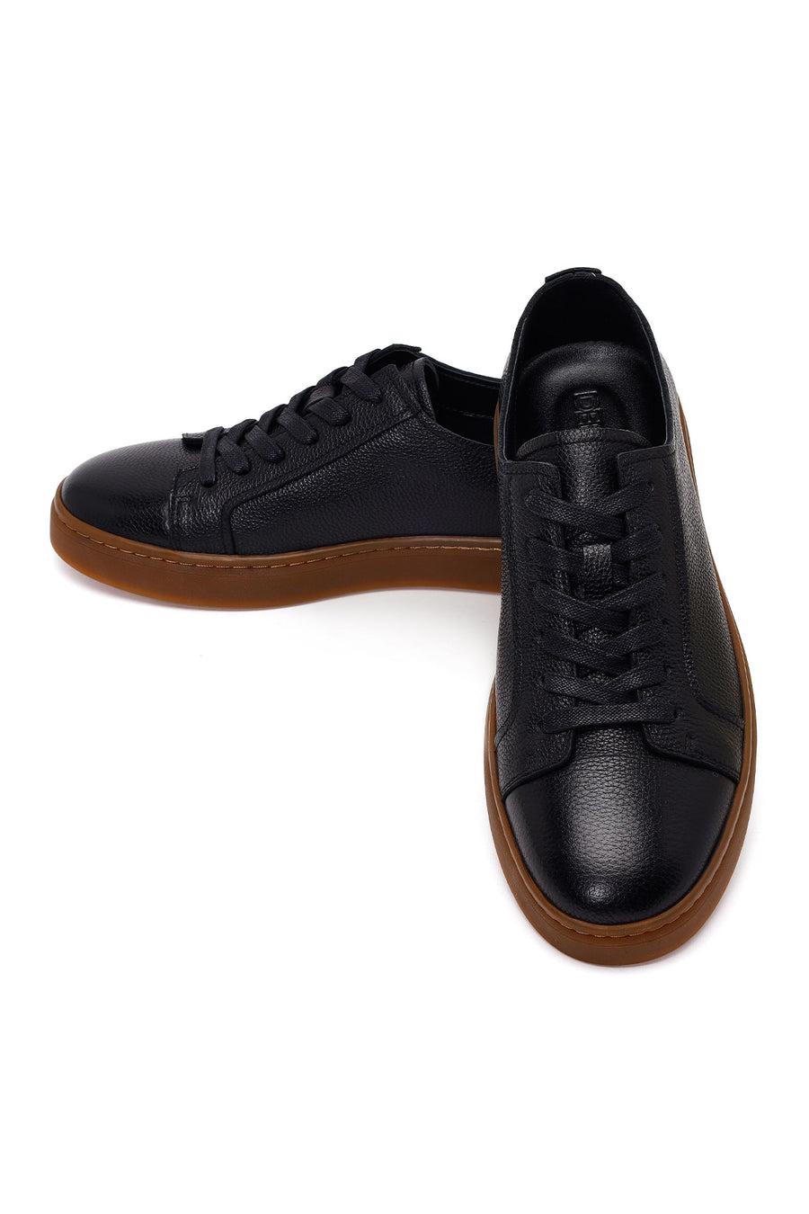 Male Black Lace-Up Leather Sneaker