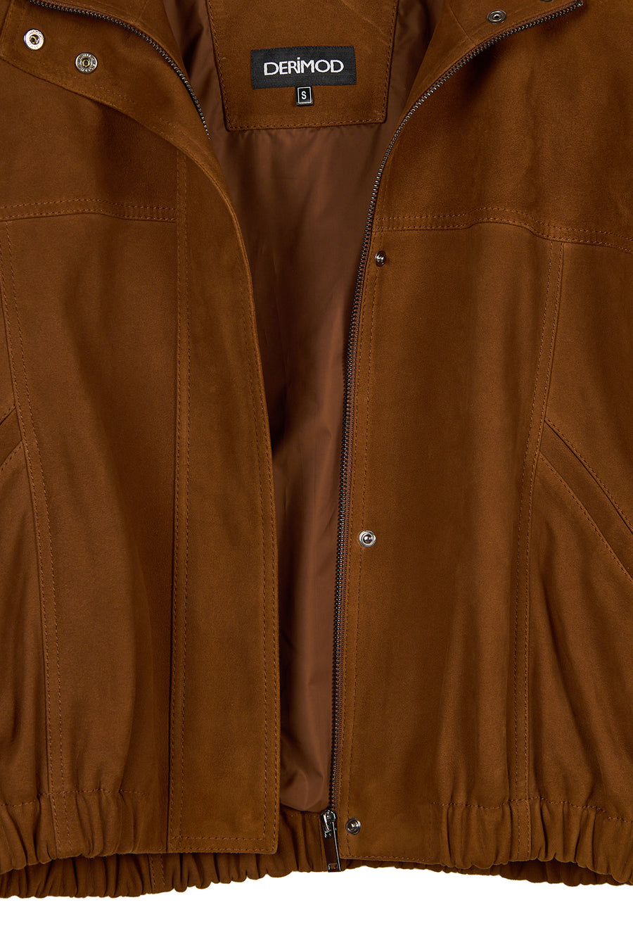 Deborah Woman Brown Oversize Suede Jacket