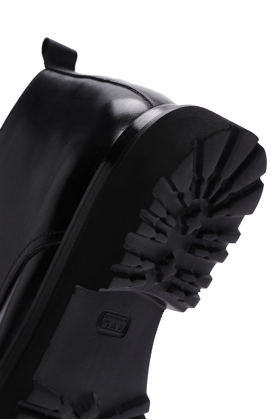 Men's Black Thick Soled Leather Boots