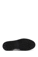 Derimod Gritti Woman Black Buckle-Detail Leather Masculine Loafer | Derimod