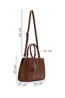 Woman Brown Long-Strap Quilted Classic Shoulder Bag | Derimod