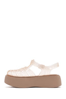 Women's Beige Ankle Buckle Thick Soled Jelly Sandals | Derimod
