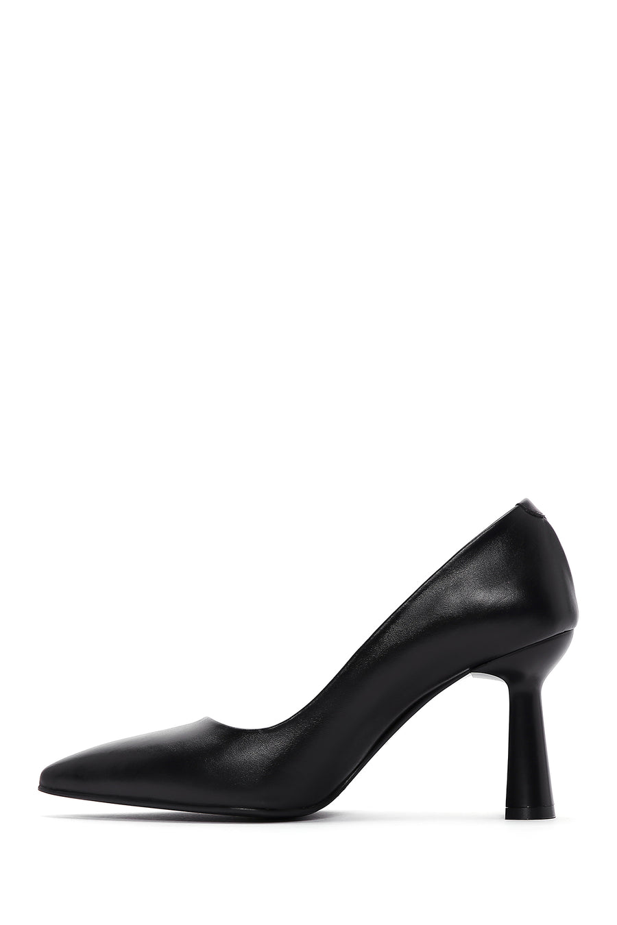 Women's Black Heeled Leather Stiletto
