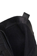 Woman Black Zip Closure Thick-heeled Leather Combat Boots | Derimod