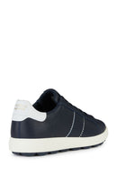 Geox Men's Navy Blue Spherica Vs Ec4 Lace-up Leather Sneaker | Derimod