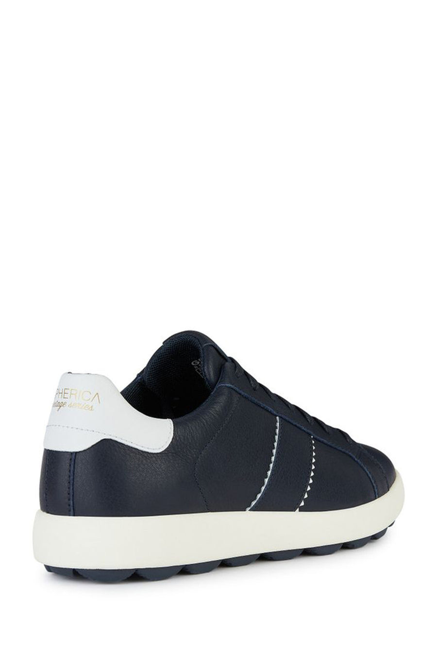Geox Men's Navy Blue Spherica Vs Ec4 Lace-up Leather Sneaker