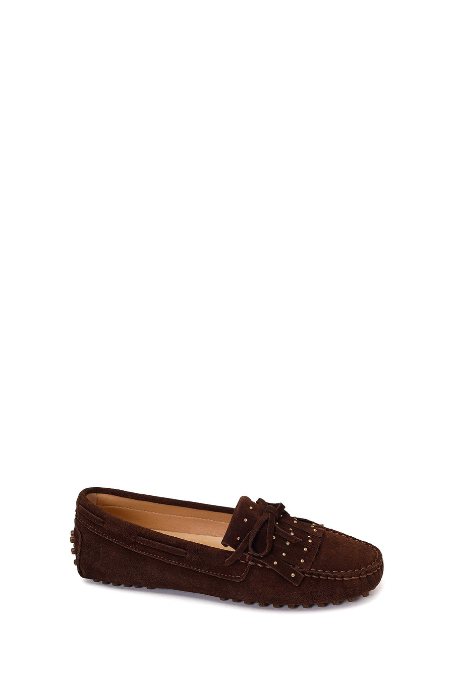 Woman Brown Tasselled Suede Loafer