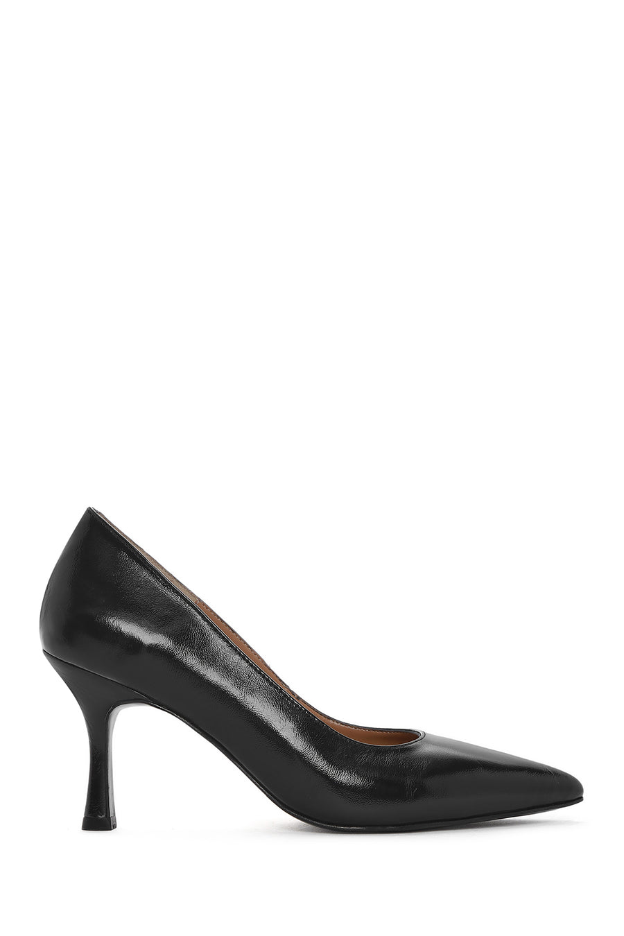 Women's Black Thin Heel Patent Leather Stiletto 25SFD162116 | Derimod