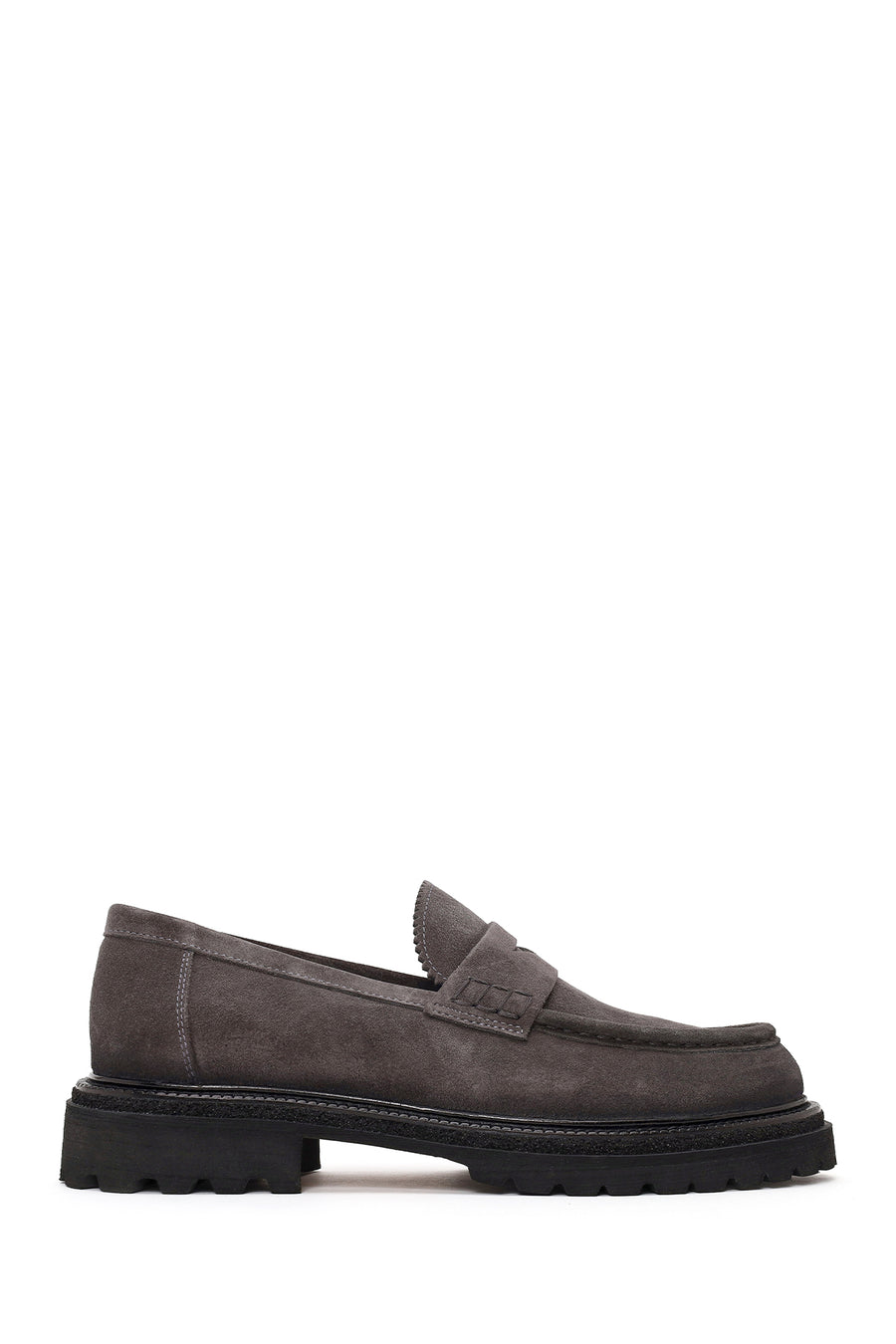 Erkek Gri Süet Deri Loafer WM750023DS | Derimod