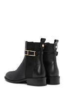 Woman Black Zippered Leather Boat | Derimod