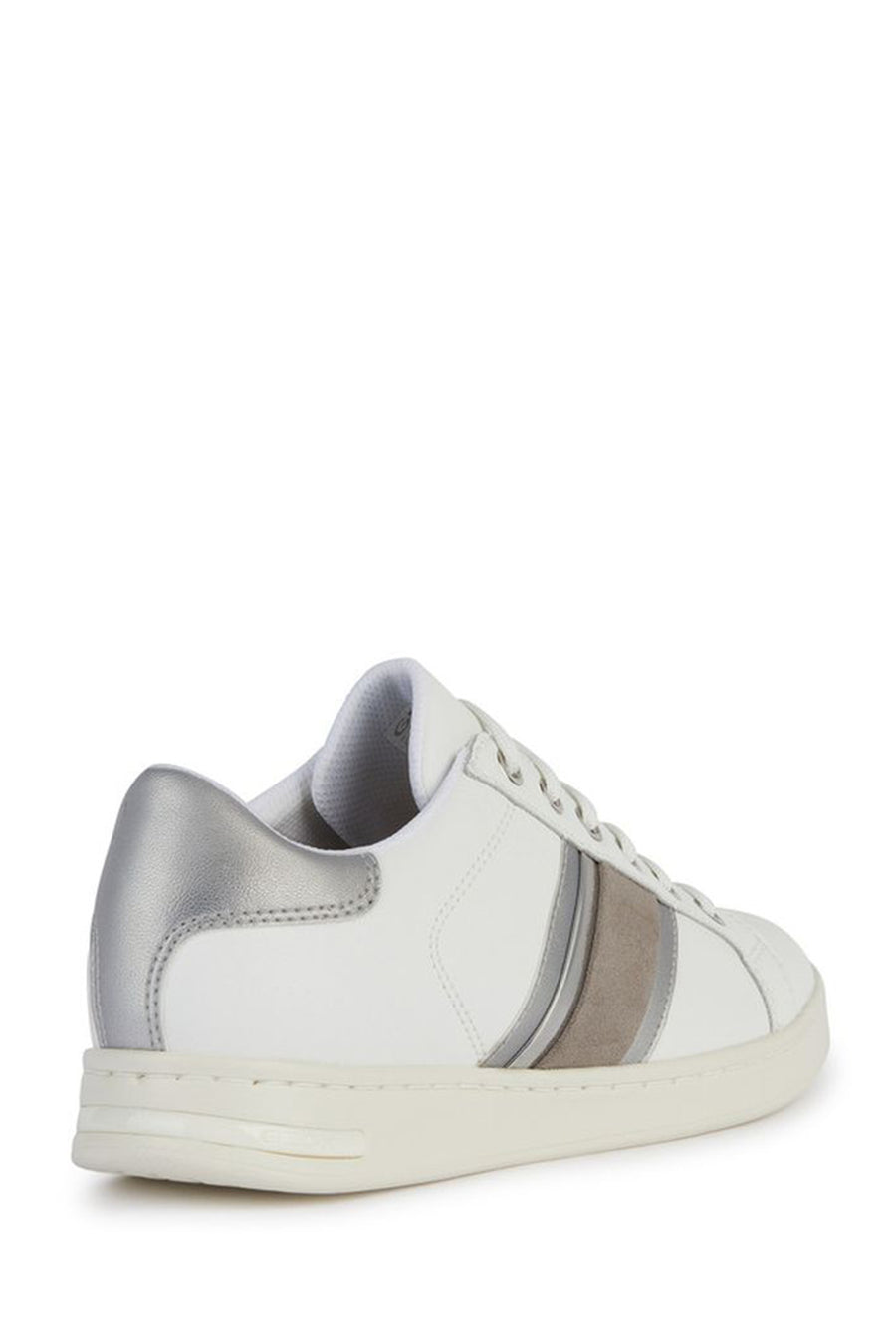 Geox Women's White Jaysen Lace-Up Leather Sneaker