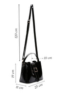 Women's Black Patent Leather Handbag | Derimod
