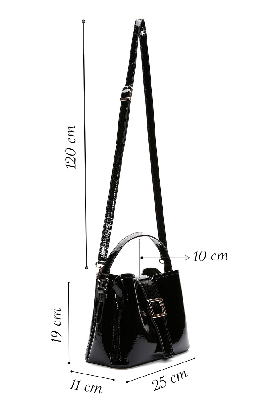 Women's Black Patent Leather Handbag