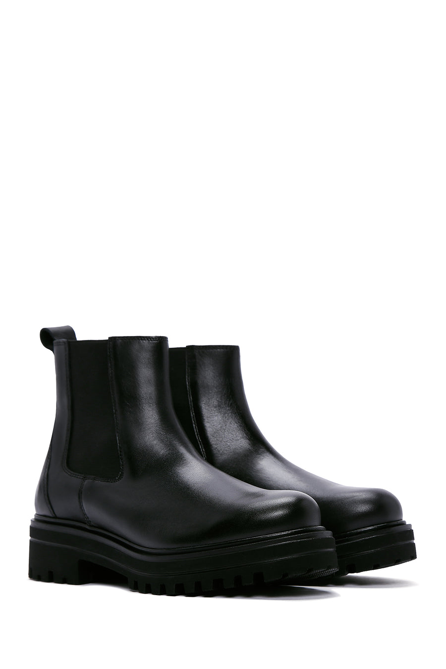 Women's Black Leather Chelsea Boots