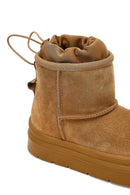 Women's Brown Thick Soled Suede Leather Teddy Boots | Derimod