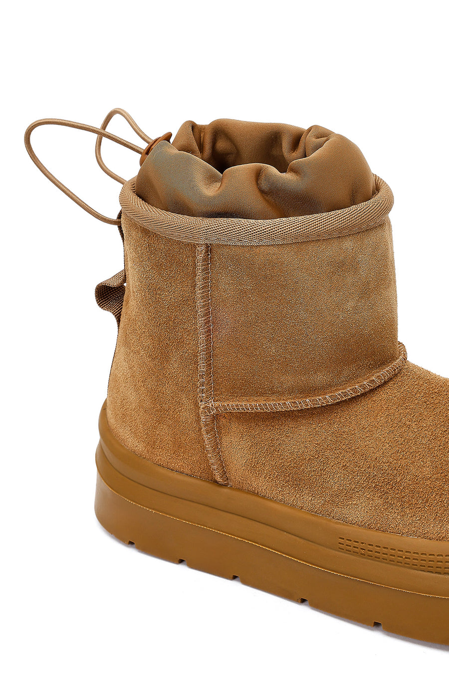 Women's Brown Thick Soled Suede Leather Teddy Boots