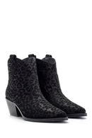 Women's Suede Leather Heeled Boots | Derimod