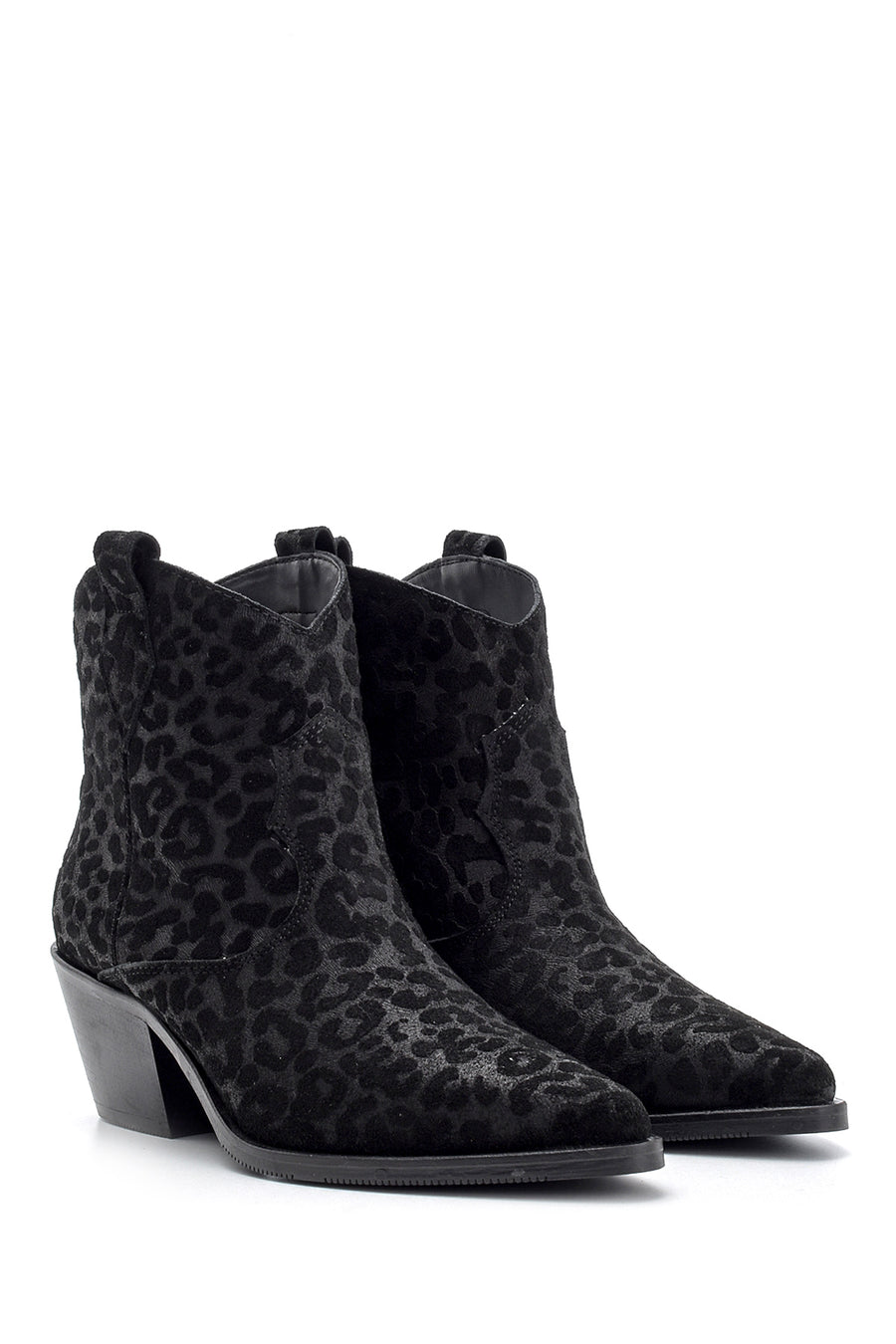 Women's Suede Leather Heeled Boots