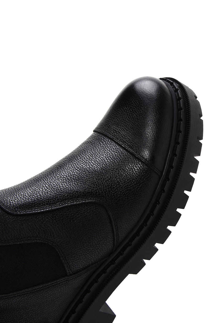 Men's Black Zippered Leather Casual Boots