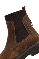 Women's Tan Suede Leather Chelsea Boots | Derimod