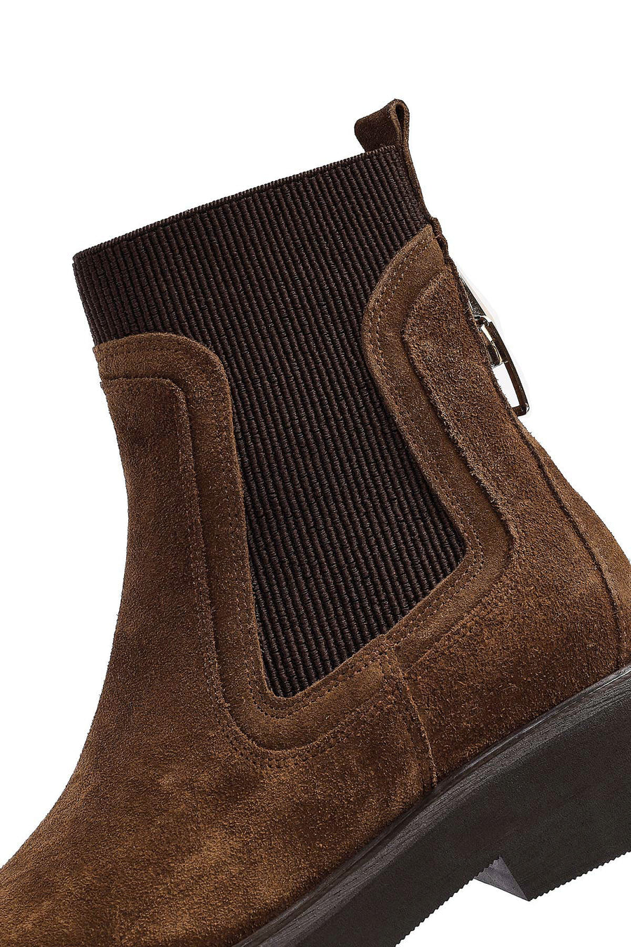 Women's Tan Suede Leather Chelsea Boots