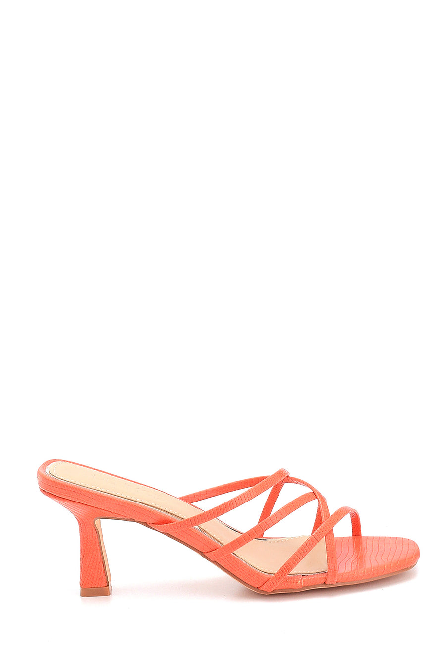 Women's Leather Heeled Slippers 21SFE491826 | Derimod