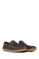 Male Anthracite Suede Leather Loafer | Derimod