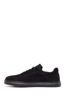 Male Black Lace-Up Nubuck Leather Casual Sneakers | Derimod