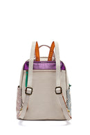 Women's Beige Hologram Patterned Backpack | Derimod