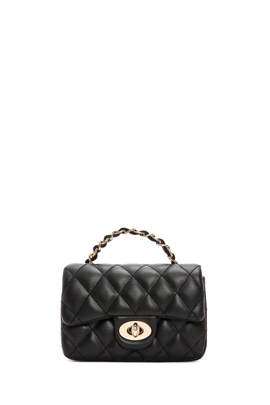 Women's Black Long Strap Quilted Crossbody Bag
