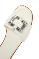 Women's White Stone Slippers | Derimod