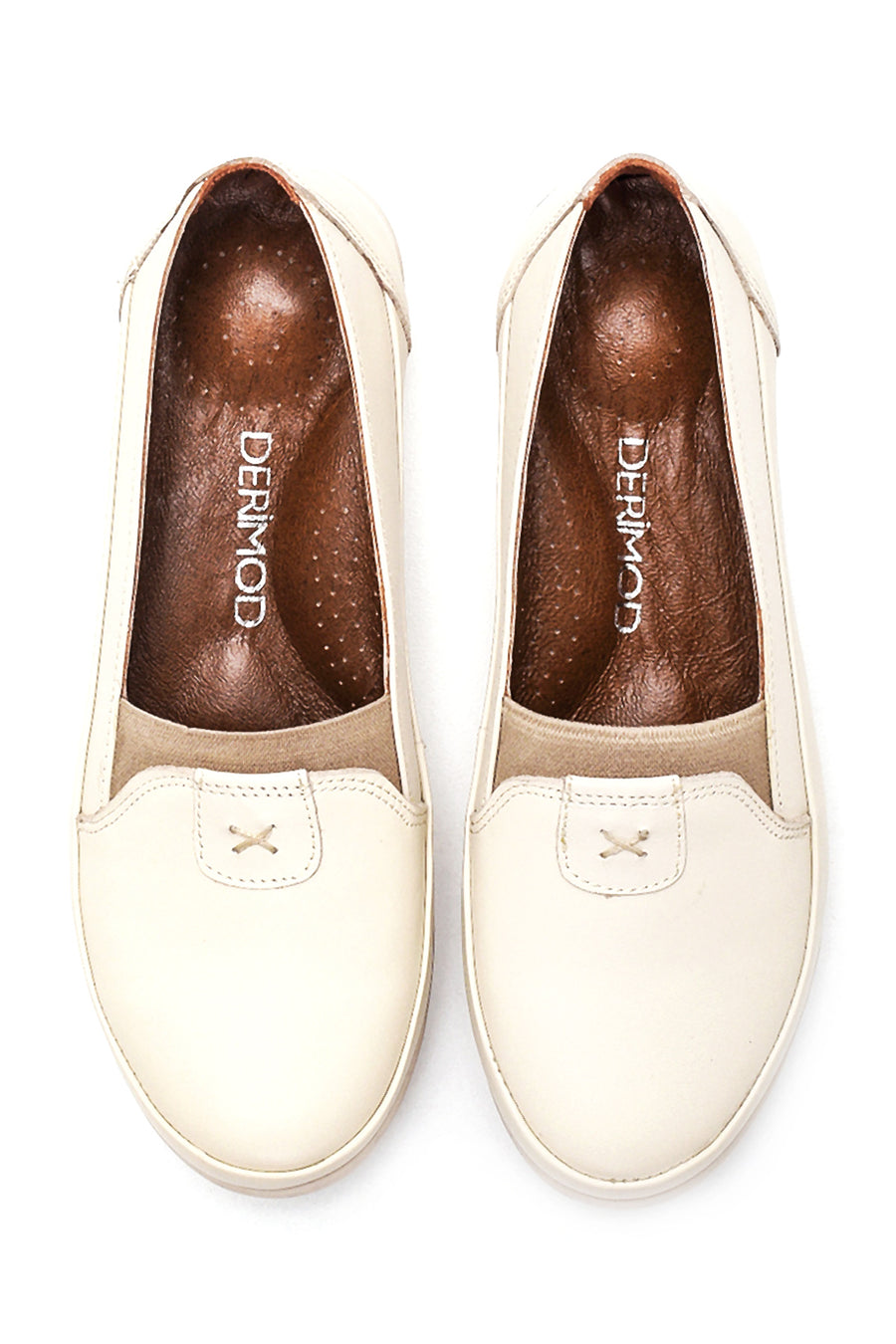 Women's Beige Leather Comfort Loafer