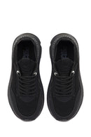 Derimod Zero Women's Black Lace-Up Thick-Soled Fabric Sneaker | Derimod