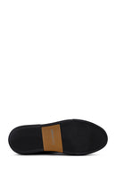 Erkek Siyah Bağcıklı Deri Sneaker | Derimod