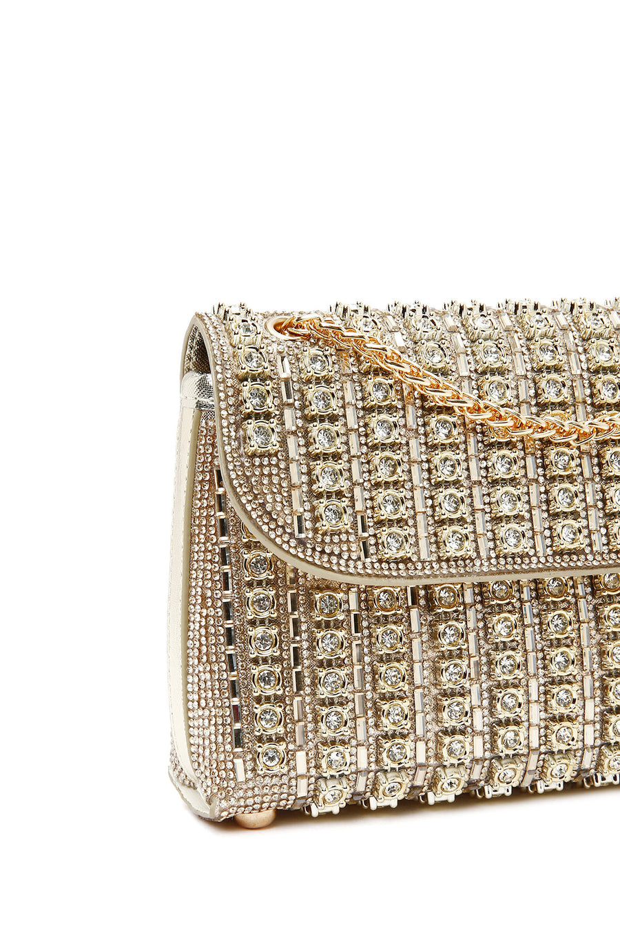 Women's Gold Chain Strap Embellished Evening Bag