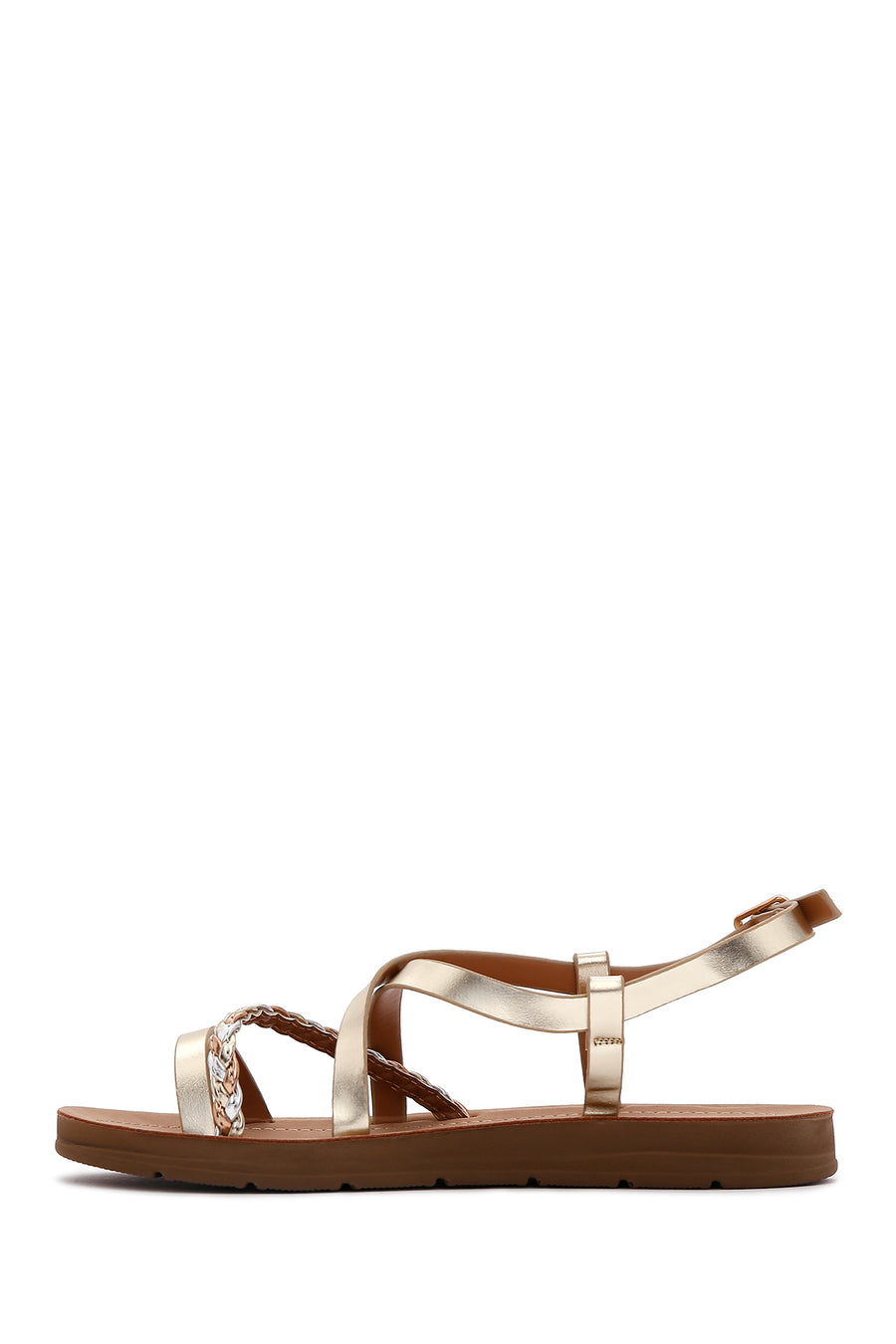 Women's Gold Braided Detail Sandals