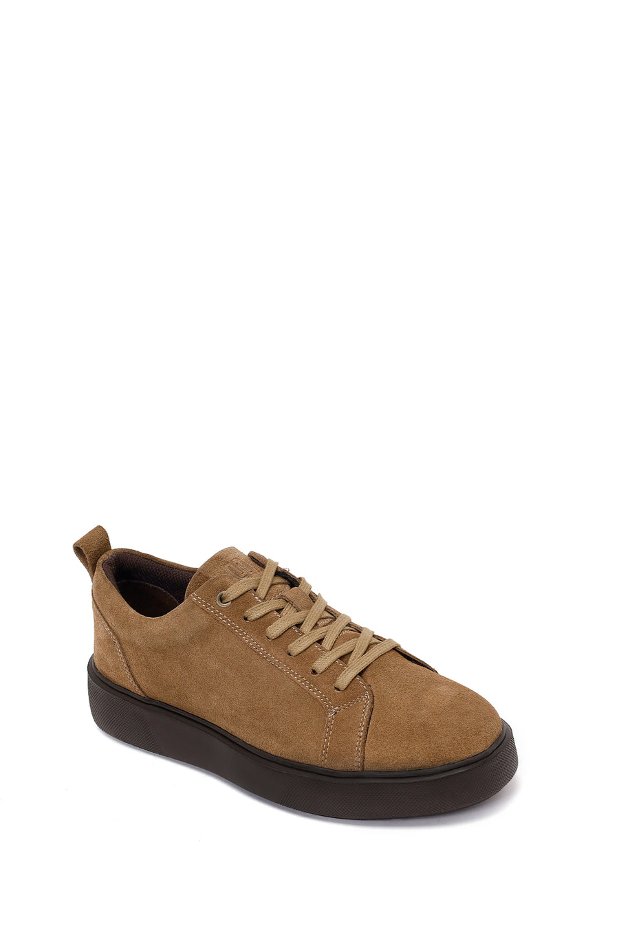 Erkek Kahverengi Bağcıklı Kalın Tabanlı Süet Deri Sneaker