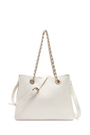 Woman Cream Long Strap Printed Shoulder Bag | Derimod