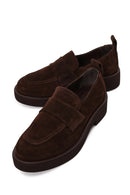 Kadın Kahverengi Süet Deri Maskülen Loafer | Derimod